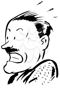 Royalty Free Clipart Image of
a Startled Man