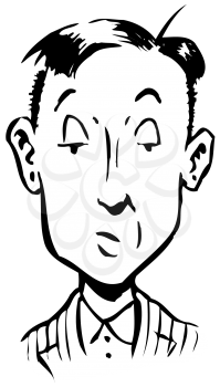 Royalty Free Clipart Image of
a Dour Man