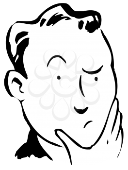 Royalty Free Clipart Image of
a Thinking Man