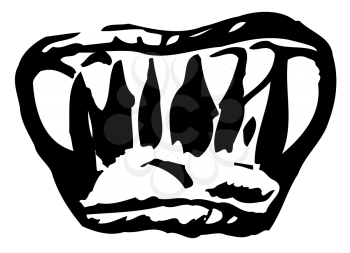 Royalty Free Clipart Image of a Frightening Mouth With Sharp Teeth