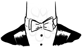 Royalty Free Clipart Image of a Neck and Tuxedo
