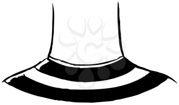 Royalty Free Clipart Image of a Neck and a Striped Neckline