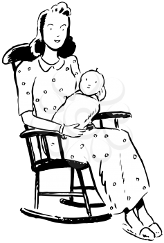 Royalty Free Clipart Image of a New Mom
