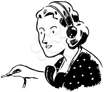 Royalty Free Clipart Image of a Telephone Operator