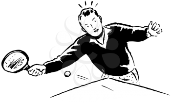 Royalty Free Clipart Image of a Pingpong Player