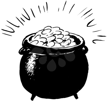 Royalty Free Clipart Image of a Pot of Gold