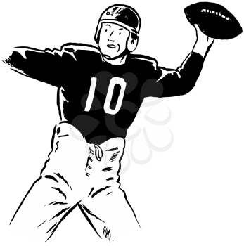 Royalty Free Clipart Image of a Quarterback