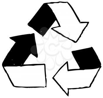 Royalty Free Clipart Image of the Recycling Symbol