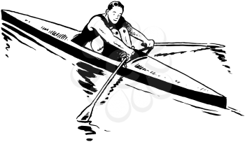 Royalty Free Clipart Image of a Sculler