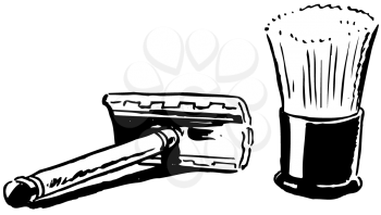 Royalty Free Clipart Image of a Shaving Kit