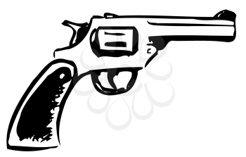 Royalty Free Clipart Image of a Six Shooter