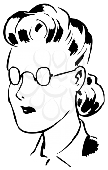 Royalty Free Clipart Image of a Spectacles Lady