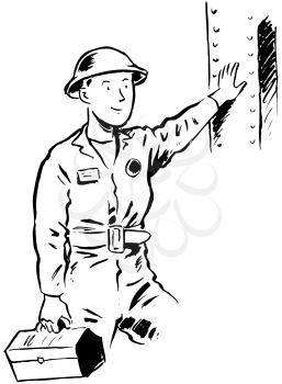 Royalty Free Clipart Image of a Steel Worker