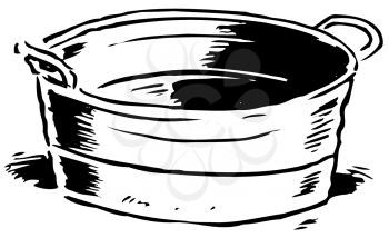Royalty Free Clipart Image of a Washtub