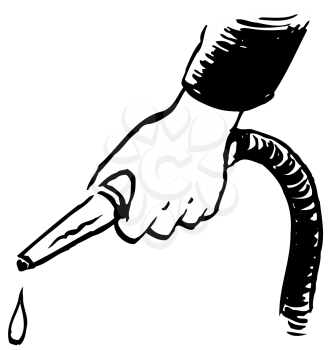 Royalty Free Clipart Image of a Dripping Waterhose