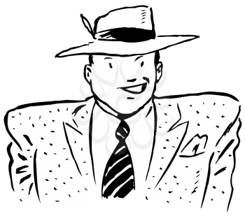 Royalty Free Clipart Image of a Mobster