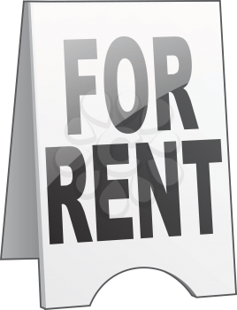 Royalty Free Clipart Image of a For Rent Sign