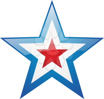 Royalty Free Clipart Image of a Red, White and Blue Star
