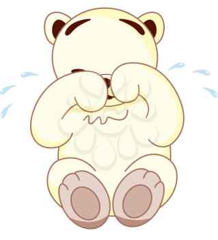 Royalty Free Clipart Image of a Crying Teddy Bear