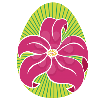 Royalty Free Clipart Image of an Easter Egg With a Flower on It