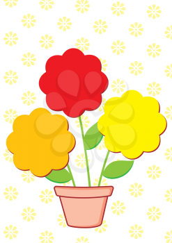 Royalty Free Clipart Image of Flowers in a Pot