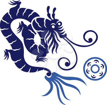 Royalty Free Clipart Image of an Oriental Dragon