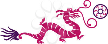 Royalty Free Clipart Image of an Oriental Dragon