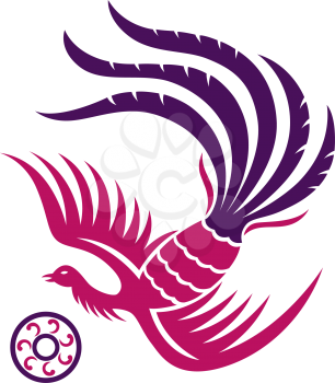 Royalty Free Clipart Image of  an Oriental Phoenix