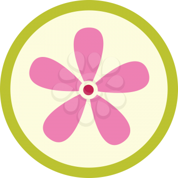 Royalty Free Clipart Image of a Flower Sign