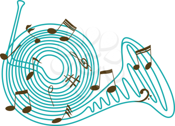 Royalty Free Clipart Image of a French Horn