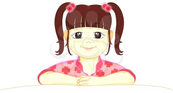 Royalty Free Clipart Image of  a Smiling Girl