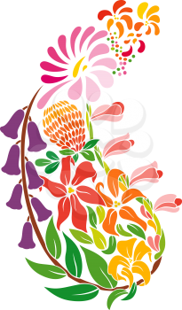 Royalty Free Clipart Image of Paisley Flowers