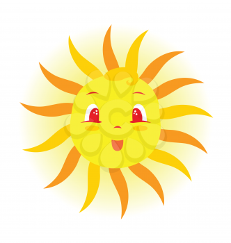 Royalty Free Clipart Image of a Cartoon Baby Face Sun