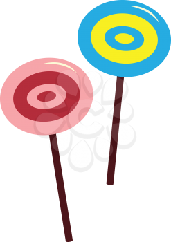 Royalty Free Clipart Image of Two Candy Suckers