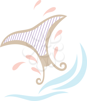 Royalty Free Clipart Image of a Whale's Tail Design
