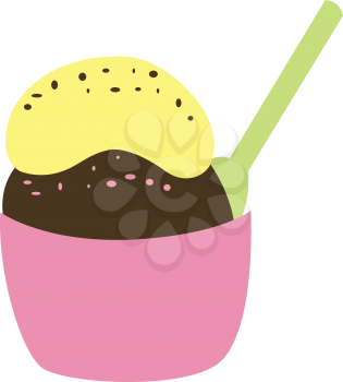Royalty Free Clipart Image of a Bowl of Ice Cream