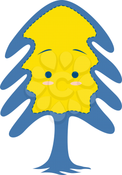 Royalty Free Clipart Image of a Yellow and Blue Tree