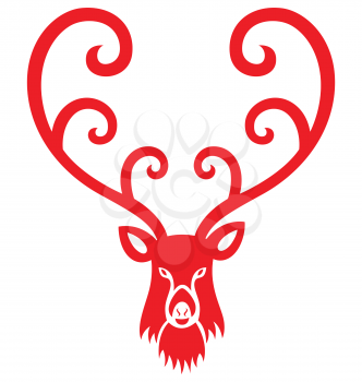 Royalty Free Clipart Image of a Reindeer Head