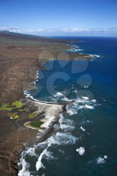 Royalty Free Photo of an Aerial of Maui, Hawaii Beach and Pacific Ocean