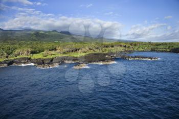 Royalty Free Photo of an Aerial View of a Coastline in Maui, Hawaii