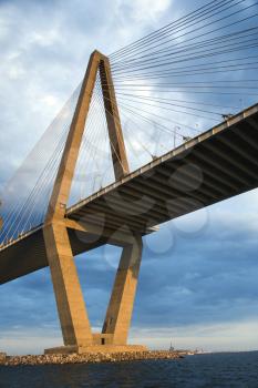 Royalty Free Photo of the Cooper River Bridge in Charleston, South Carolina