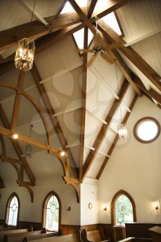 Royalty Free Photo of an Interior Shot of a Church at Bald Head Island, North Carolina