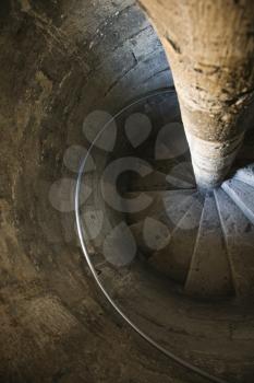 Royalty Free Photo of a Spiral Stone Staircase
