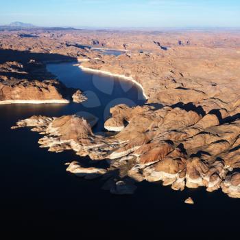 Royalty Free Photo of an Aerial View of Lake Powell and Glen Canyon