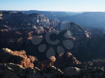 Royalty Free Photo of an Aerial View of Red Rock Formations in Sedona, Arizona