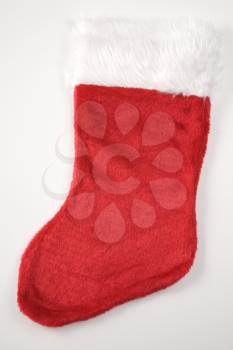 Royalty Free Photo of a Furry Red Christmas Stocking