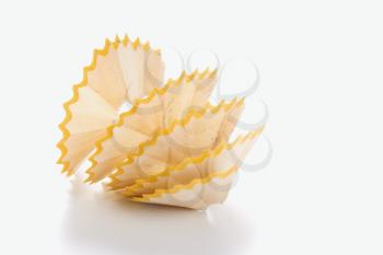 Royalty Free Photo of a Close-up of Spiral Pencil Shavings