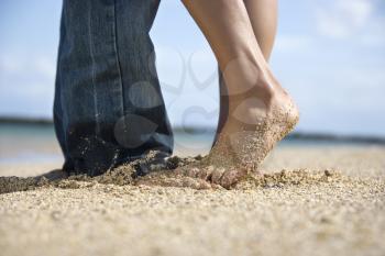 Royalty Free Photo of a Couple Standing Together on a Beach