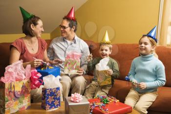 Royalty Free Photo of a Family Celebrating a Birthday Party
