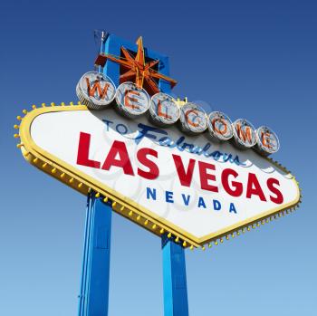 Royalty Free Photo of a Welcome Sign for Las Vegas, Nevada